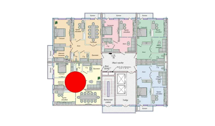 3-комнатная квартира 83.39 м²  5/16 этаж | Жилой комплекс EKO PARK