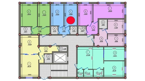 1-xonali xonadon 37.12 m²  1/10 qavat | Qibray City Turar-joy majmuasi