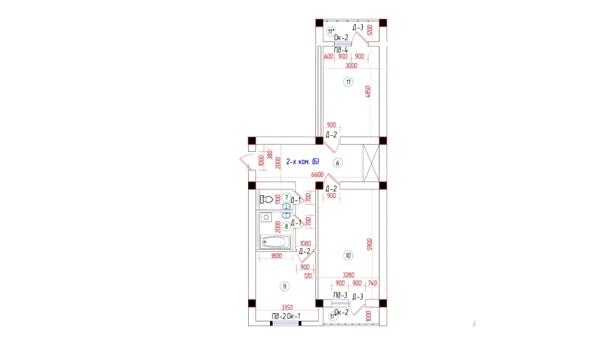 2-комнатная квартира 75.17 м²  7/7 этаж | Жилой комплекс Oila TJM