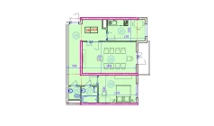 2-xonali xonadon 62 m²  9/9 qavat | Ahillik Turar-joy majmuasi