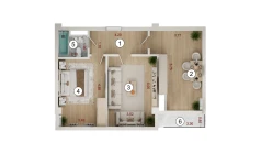 2-комн. квартира 58 м²  15/16 этаж | Жилой комплекс ISLOMOBOD