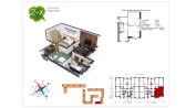 2-xonali xonadon 45.9 m²  3/9 qavat | Uchtepa Avenue Turar-joy majmuasi