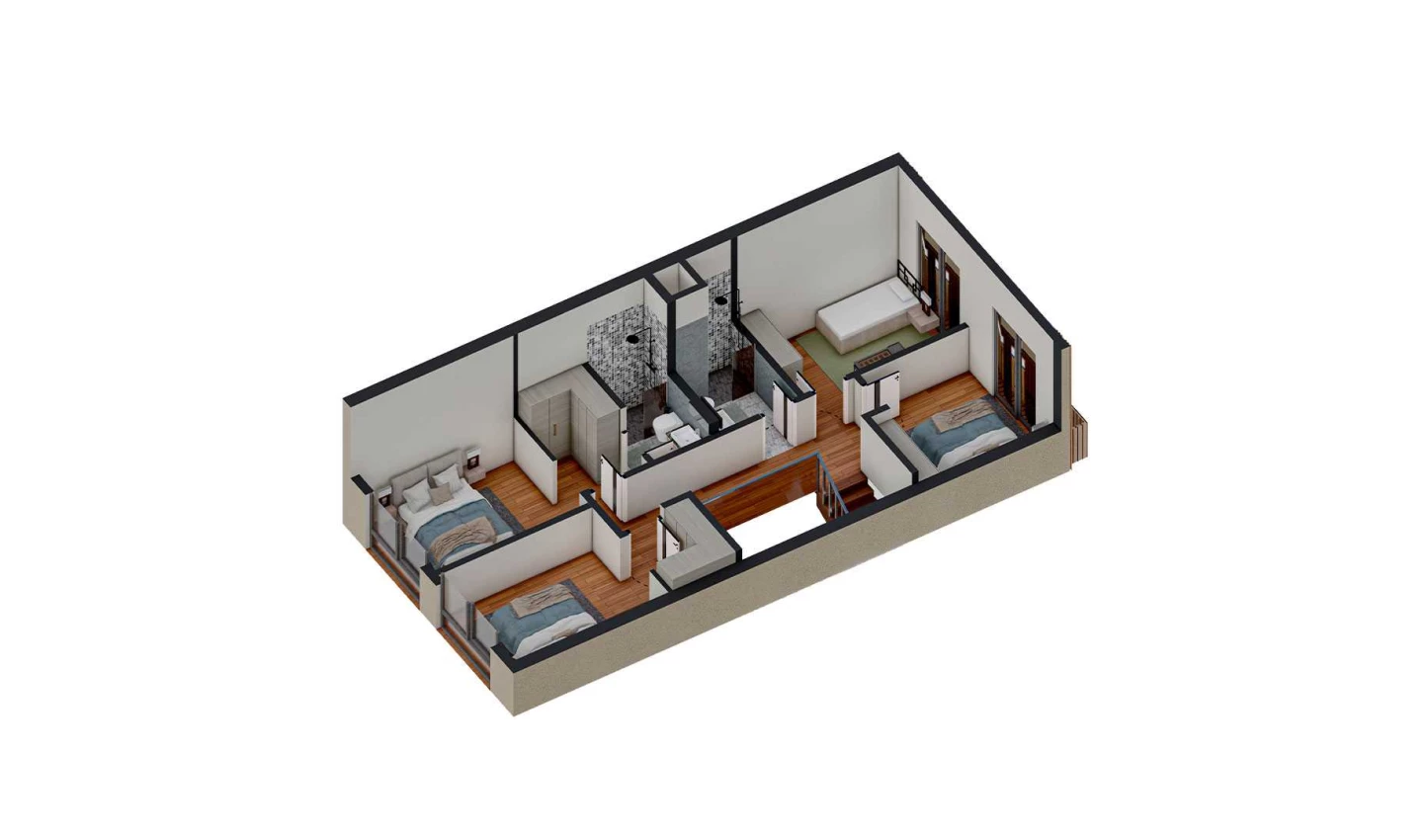 5-xonali xonadon 217.59 m²  1/1 qavat | TUSHLAR VODIYSI Turar-joy majmuasi