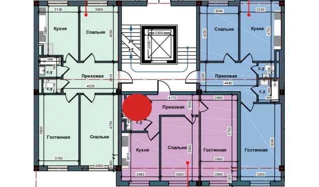 2-комнатная квартира 62.4 м²  5/9 этаж | Жилой комплекс NUR BARAKA