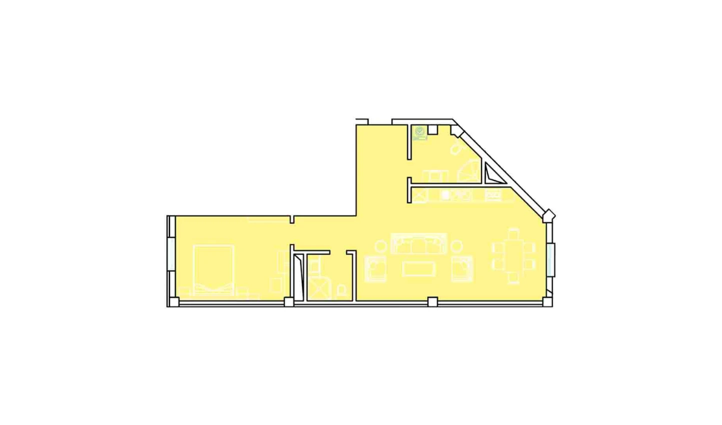 2-комн. квартира 79 м²  1/8 этаж | Жилой комплекс Ziynat Capital