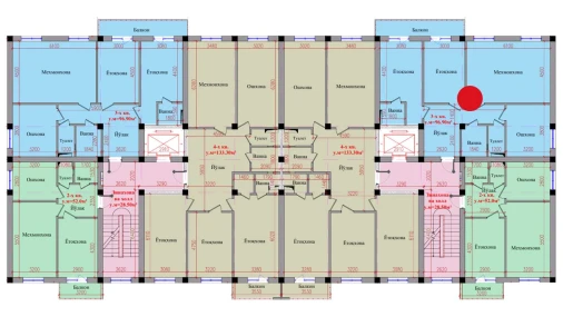 3-xonali xonadon 96.9 m²  8/8 qavat | Saxro Turar-joy majmuasi