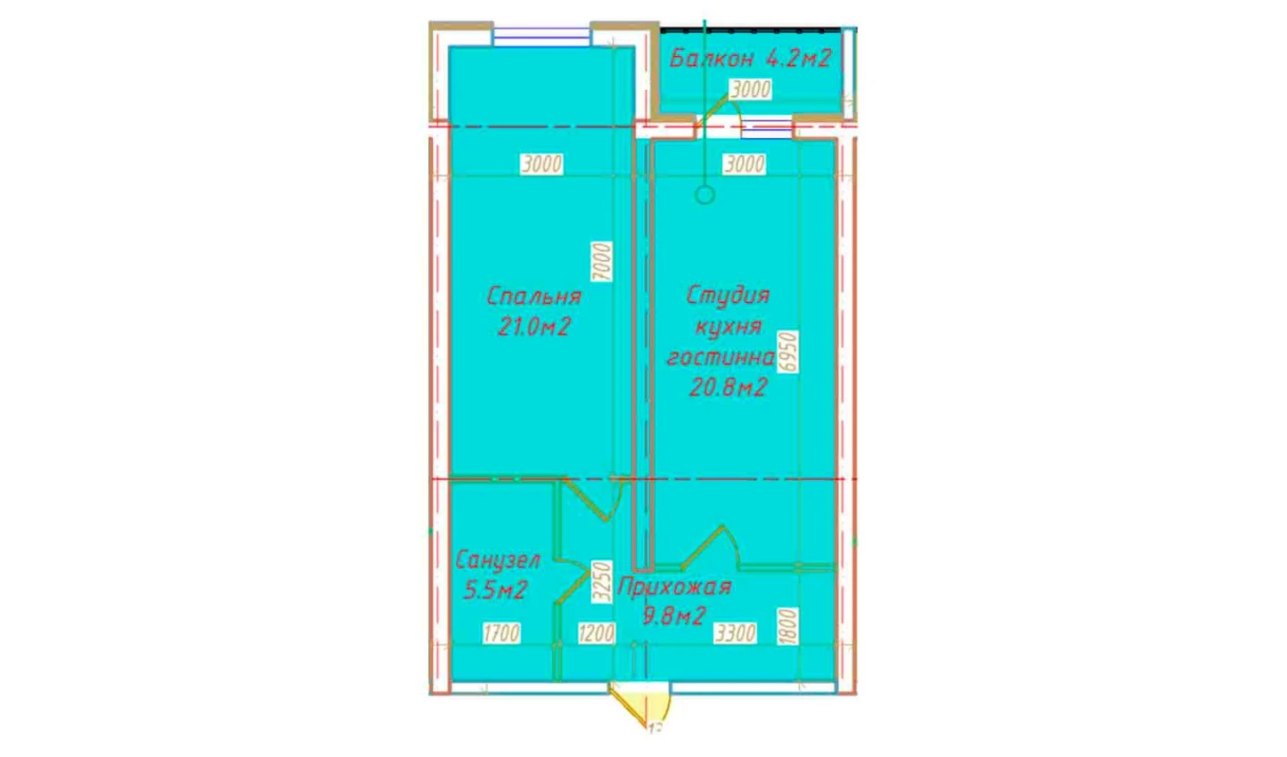 2-xonali xonadon 61.3 m² 3/16 qavat | DO'MBIROBOD RESIDENCE Turar-joy majmuasi 2-xonali xonadon 61.3 m² 3/16 qavat | DO'MBIROBOD RESIDENCE Turar-joy majmuasi
