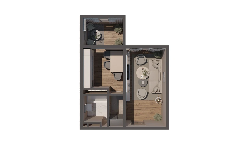 1-комнатная квартира 36.02 м²  11/14 этаж | Жилой комплекс JOMIY RESIDENCE