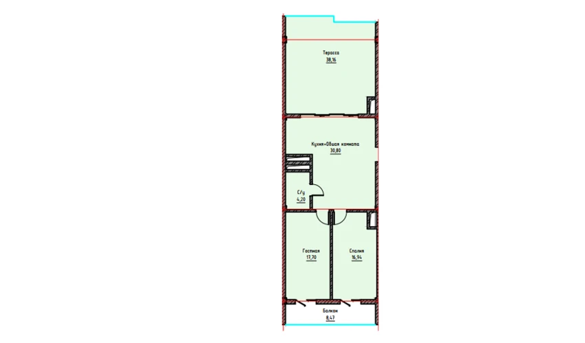2-комнатная квартира 107.8 м²  17/17 этаж | Жилой комплекс UCHTEPA CITY