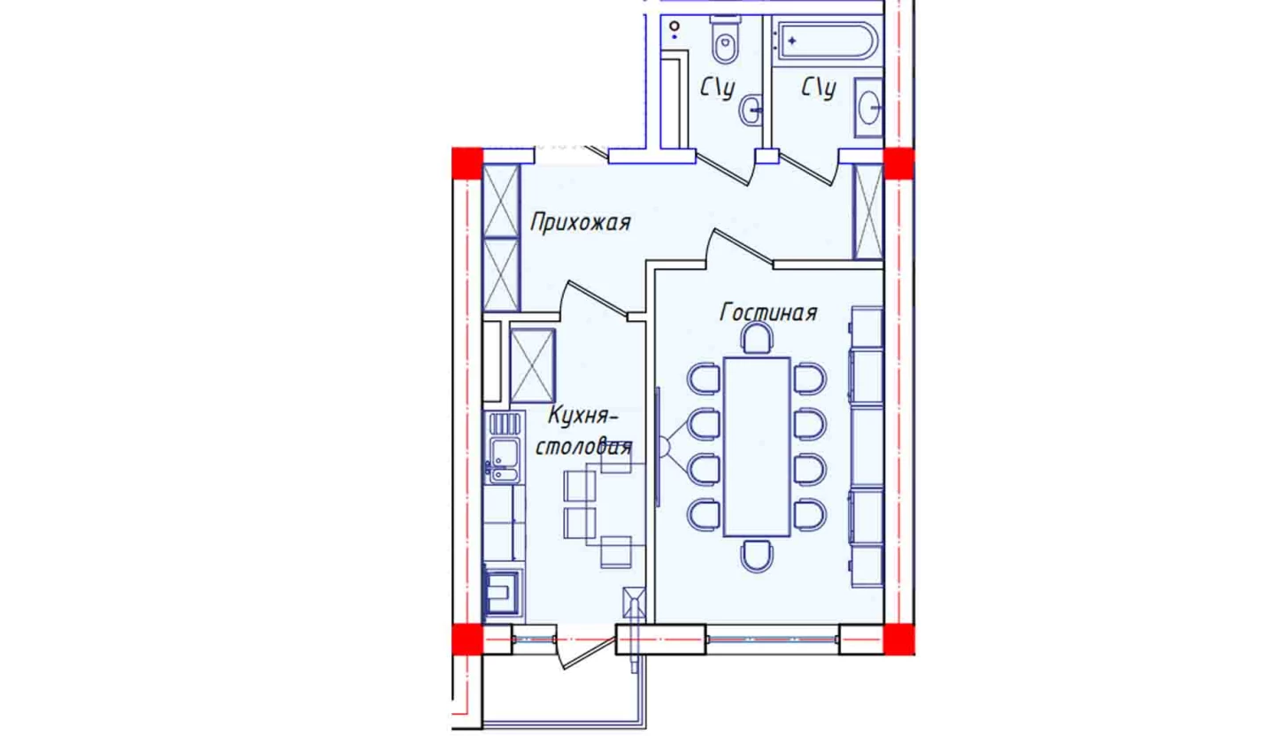 1-комн. квартира 39.4 м²  6/8 этаж | Жилой комплекс STAR HOUSE RESIDENCE