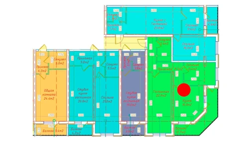 2-комнатная квартира 79.5 м²  2/16 этаж | Жилой комплекс DO'MBIROBOD RESIDENCE