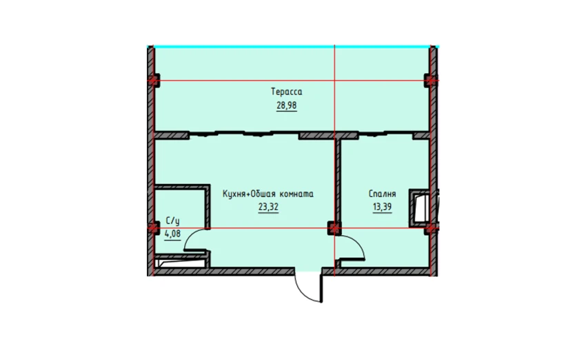 1-комнатная квартира 69.77 м²  17/17 этаж | Жилой комплекс UCHTEPA CITY