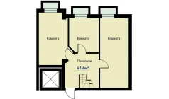 3-xonali xonadon 133.2 m²  1/6 qavat | CHOSHTEPA GARDEN Turar-joy majmuasi