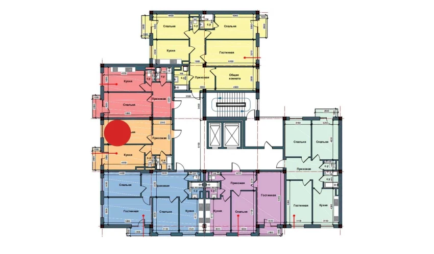 1-xonali xonadon 54.3 m²  3/10 qavat | NUR BARAKA Turar-joy majmuasi