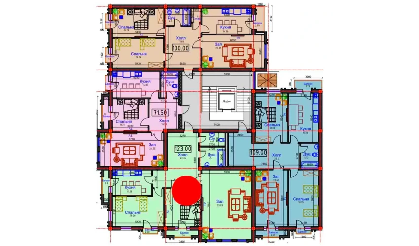 3-комнатная квартира 123 м²  2/8 этаж | Жилой комплекс BAHOR