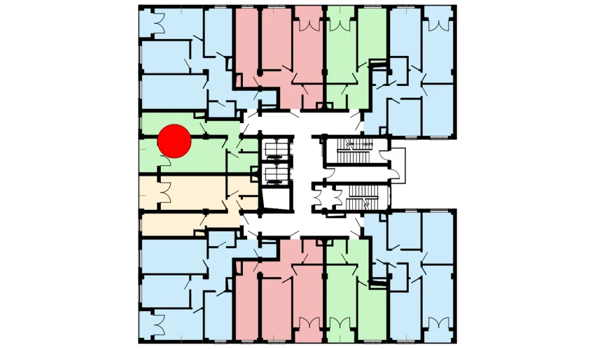 1-xonali xonadon 52.96 m²  15/16 qavat | Musaffo Turar-joy majmuasi