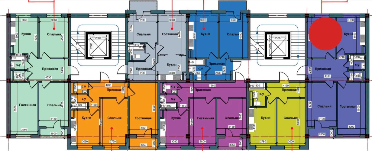 3-xonali xonadon 78.6 m²  9/9 qavat | NUR BARAKA Turar-joy majmuasi