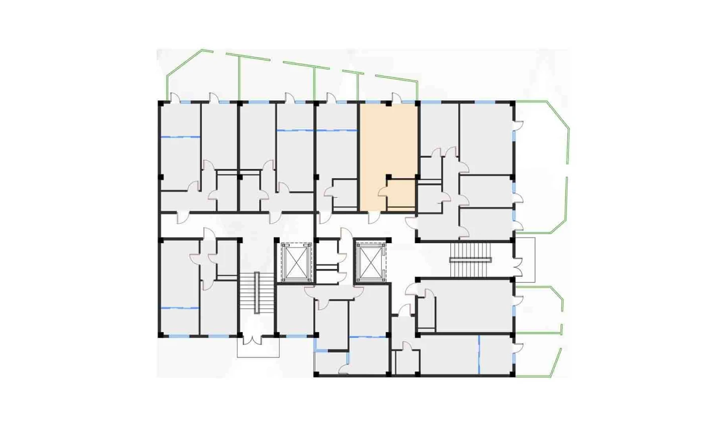 1-xonali xonadon 34.81 m²  1/7 qavat | Bochka Resort Turar-joy majmuasi