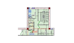 2-комн. квартира 55.45 м²  9/9 этаж | Жилой комплекс ZAR ZAMONAVIY UYLAR