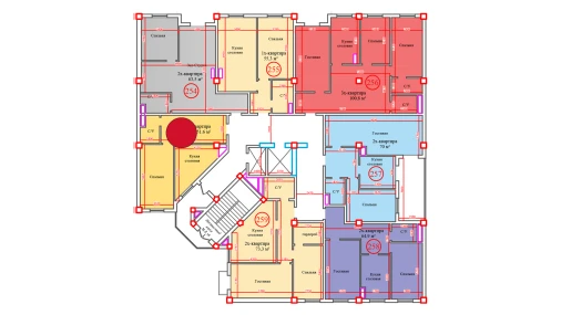 1-xonali xonadon 51.6 m²  1/14 qavat | Al-Barakat Turar-joy majmuasi