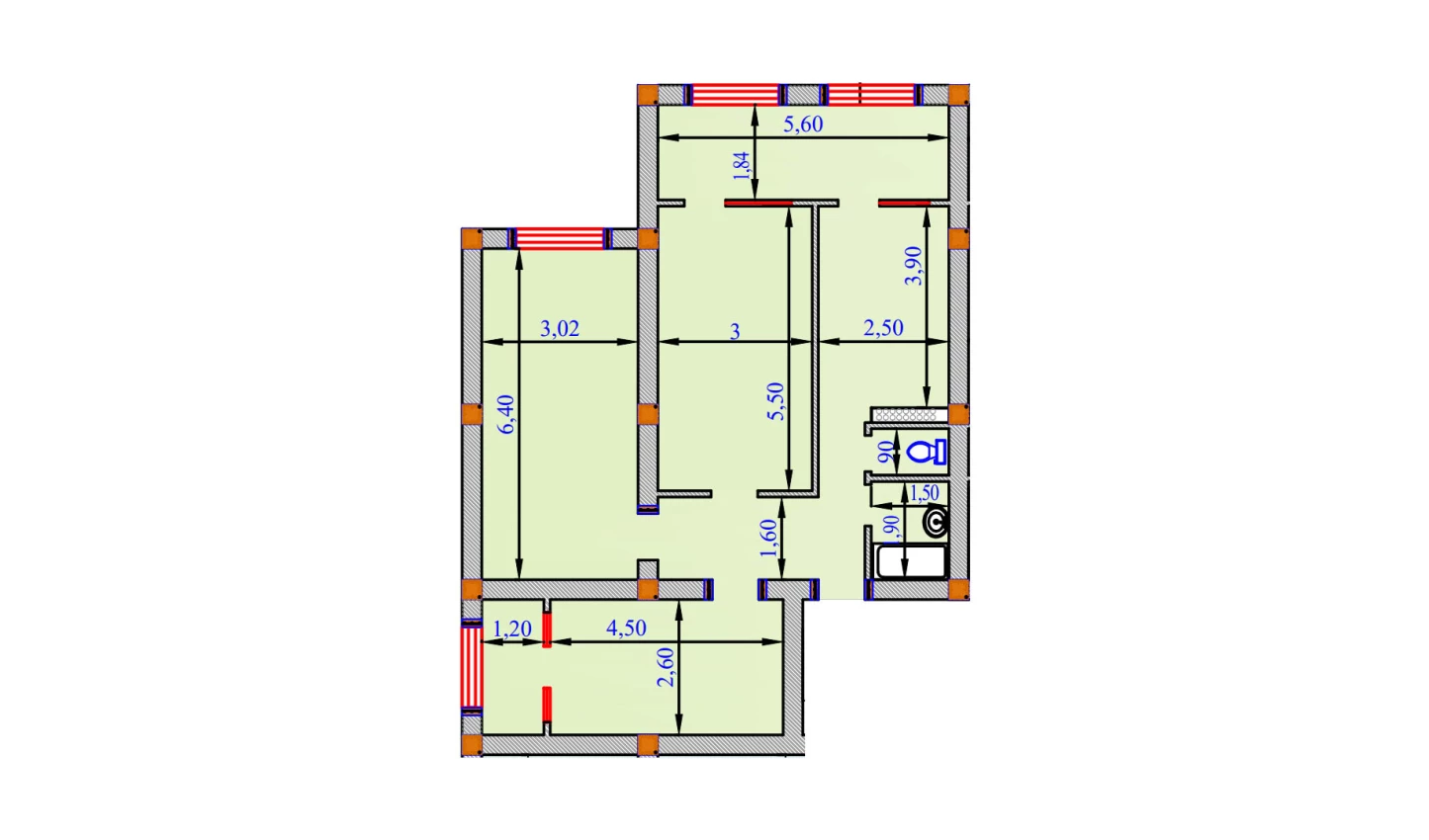 3-комн. квартира 99 м²  4/9 этаж | Жилой комплекс SHOHSAROY
