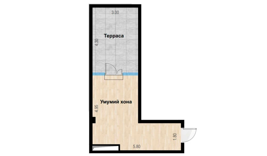 1-комнатная квартира 57.56 м²  7/7 этаж | Жилой комплекс Bochka Resort
