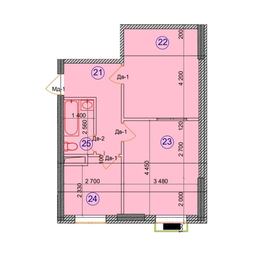 2-комн. квартира 50.9 м²  8/9 этаж | Жилой комплекс Uchtepa Avenue