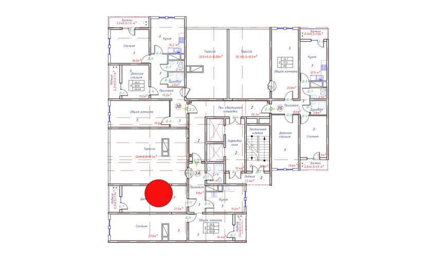 3-комнатная квартира 102.8 м²  16/16 этаж | Жилой комплекс TRINITY