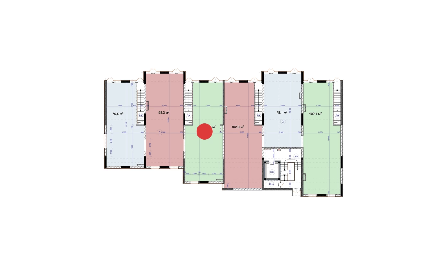 1-xonali xonadon 95.2 m²  1/9 qavat | Uchtepa Avenue Turar-joy majmuasi