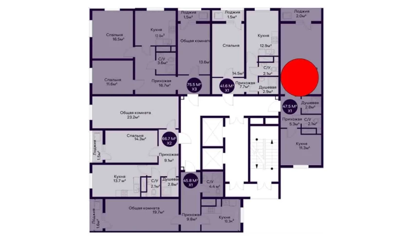 1-xonali xonadon 39.1 m²  9/9 qavat | YAQINLAR Turar-joy majmuasi