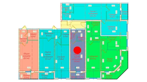 2-комнатная квартира 32.1 м²  11/16 этаж | Жилой комплекс DO'MBIROBOD RESIDENCE