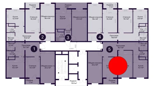 3-комнатная квартира 89.7 м²  2/12 этаж | Жилой комплекс YAQINLAR