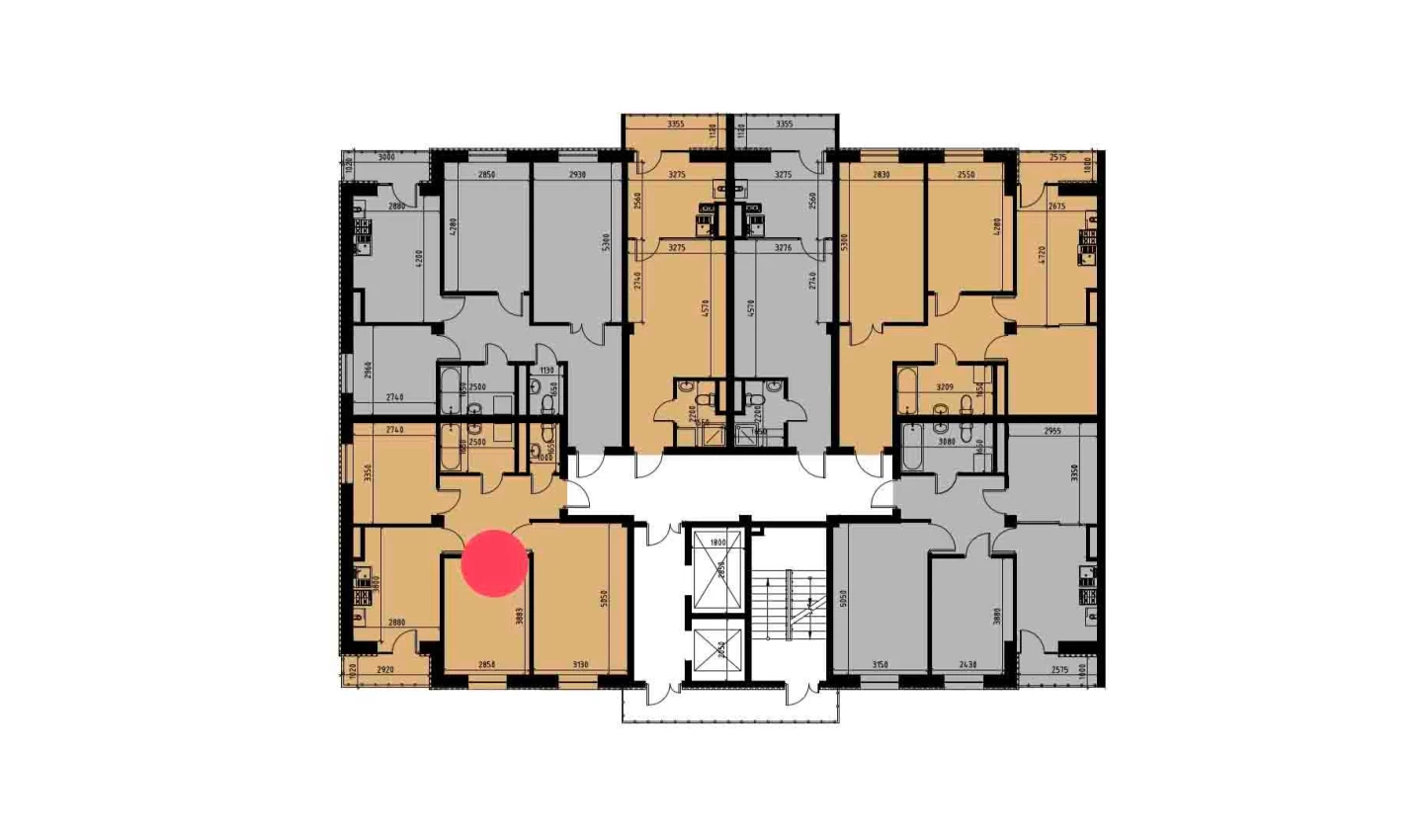 2-xonali xonadon 60.53 m²  10/10 qavat | YANGIOBOD RESIDENCE Turar-joy majmuasi