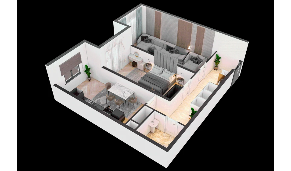 2-комн. квартира 71.6 м²  11/16 этаж | Жилой комплекс TRINITY