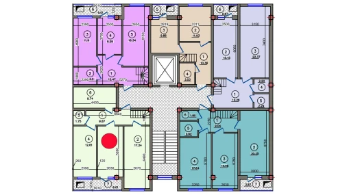 1-xonali xonadon 71.04 m²  9/10 qavat | Qibray City Turar-joy majmuasi