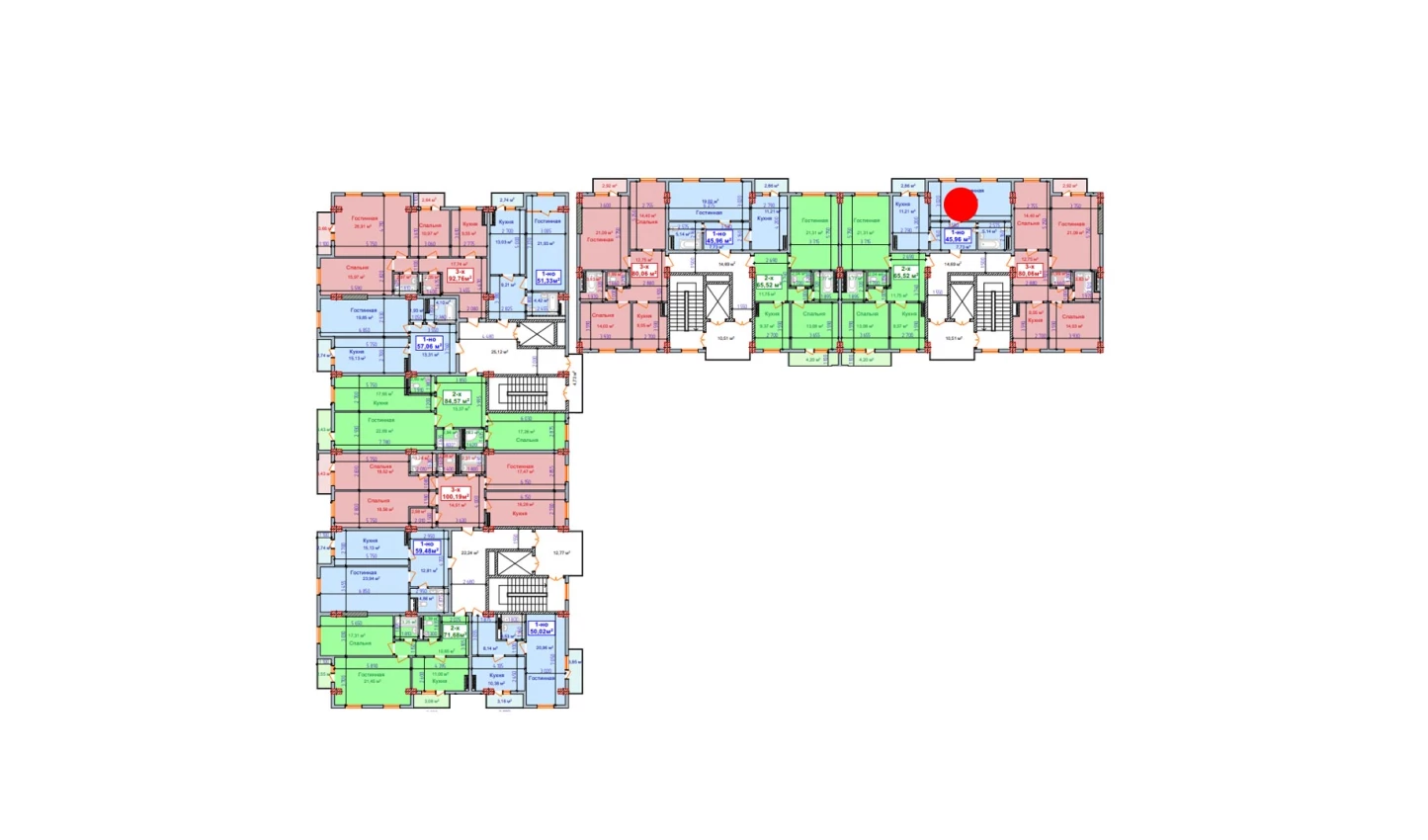 1-комн. квартира 45.96 м²  6/9 этаж | Жилой комплекс SHAYX-UL OLAM