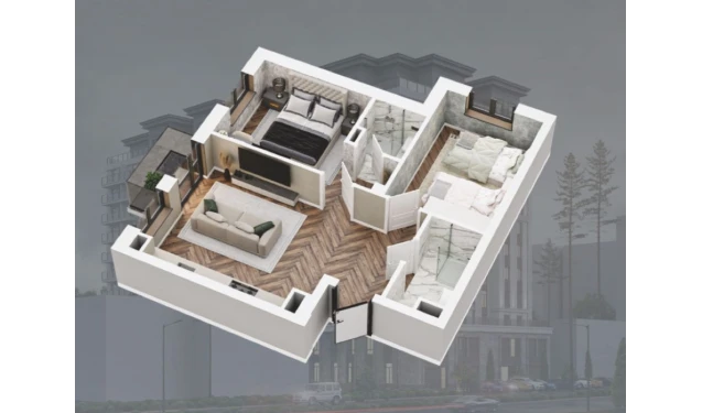 3-комнатная квартира 57.9 м²  11/12 этаж | Жилой комплекс Bunyodobod