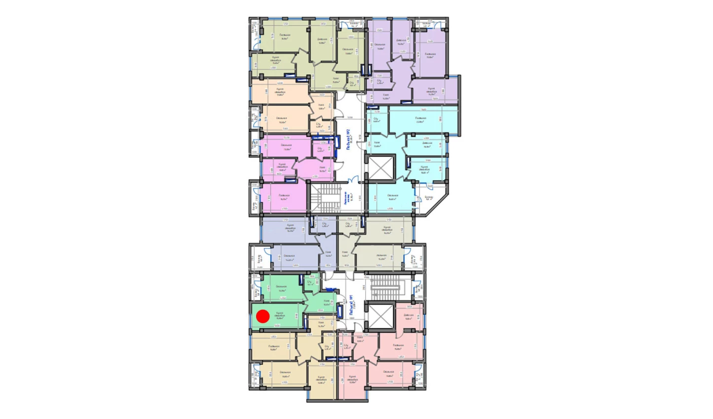 1-xonali xonadon 46.7 m²  6/13 qavat | ORZU SAROYI Turar-joy majmuasi