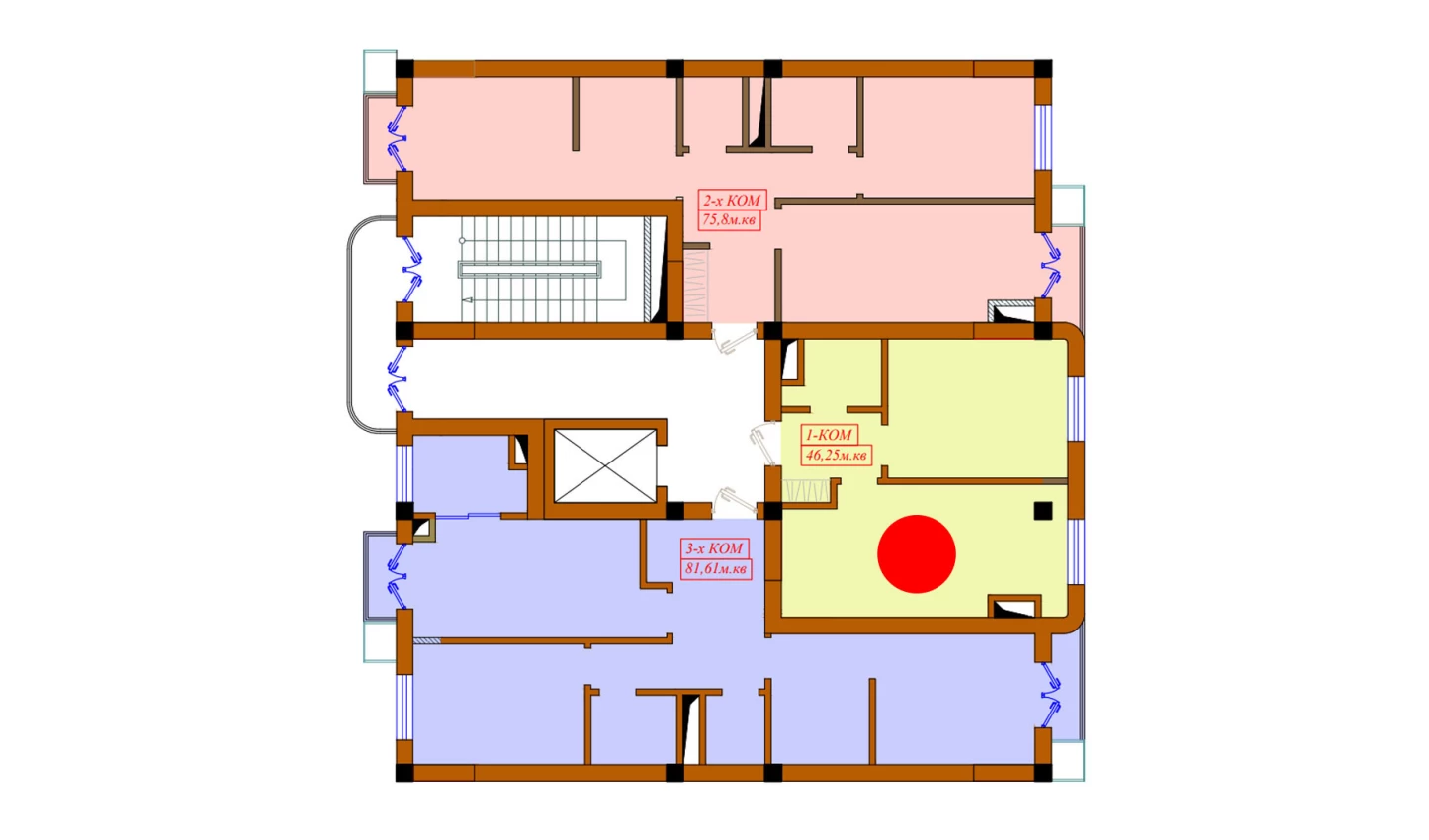 1-xonali xonadon 46.25 m²  10/10 qavat | Aviasozlar Plaza Turar-joy majmuasi