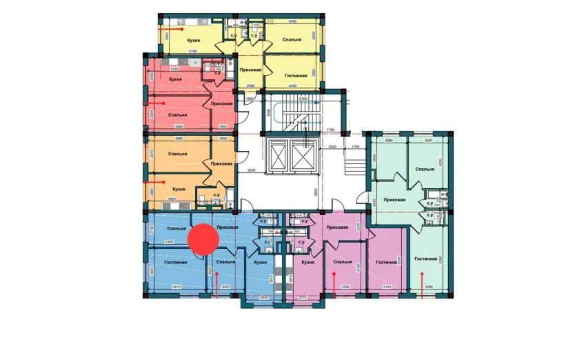 3-xonali xonadon 71.7 m²  1/10 qavat | NUR BARAKA Turar-joy majmuasi