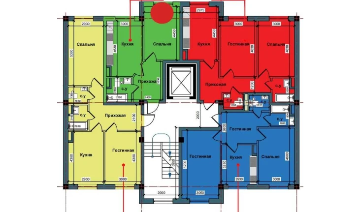 1-xonali xonadon 39.4 m²  2/9 qavat | NUR BARAKA Turar-joy majmuasi