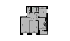 3-xonali xonadon 55.32 m²  7/10 qavat | YANGIOBOD RESIDENCE Turar-joy majmuasi