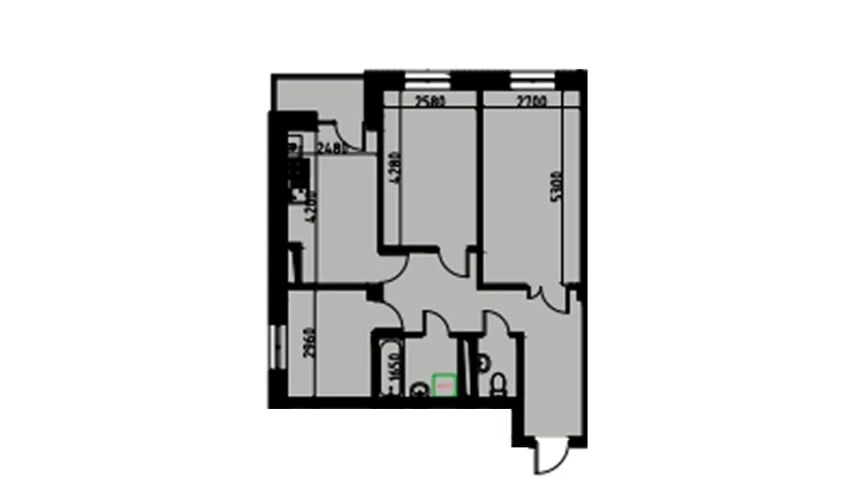 3-комнатная квартира 62.02 м²  10/10 этаж | Жилой комплекс YANGIOBOD RESIDENCE