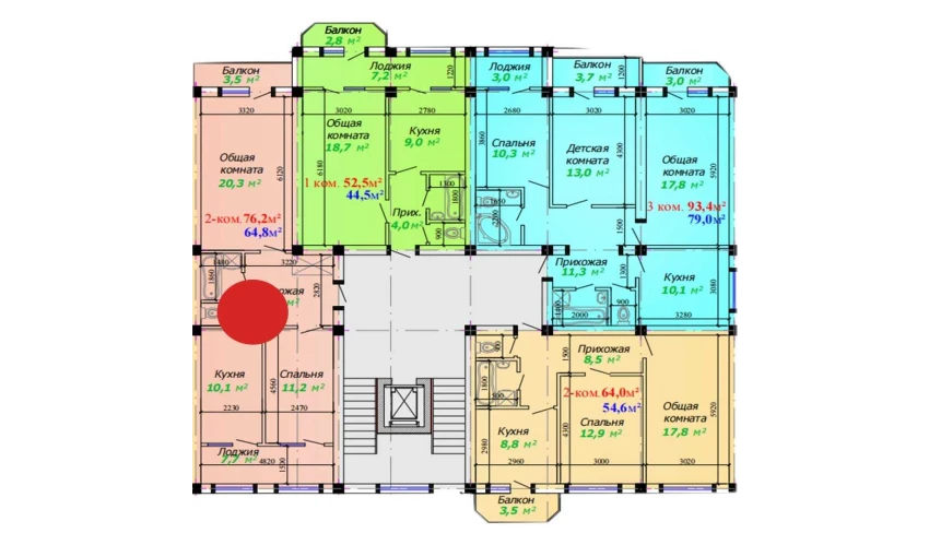 2-комнатная квартира 76.2 м²  2/7 этаж | Жилой комплекс Bunyodkor