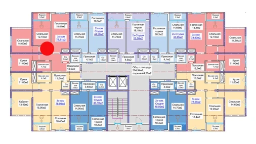 3-комнатная квартира 78.81 м²  15/16 этаж | Жилой комплекс ELITE ECO CITY