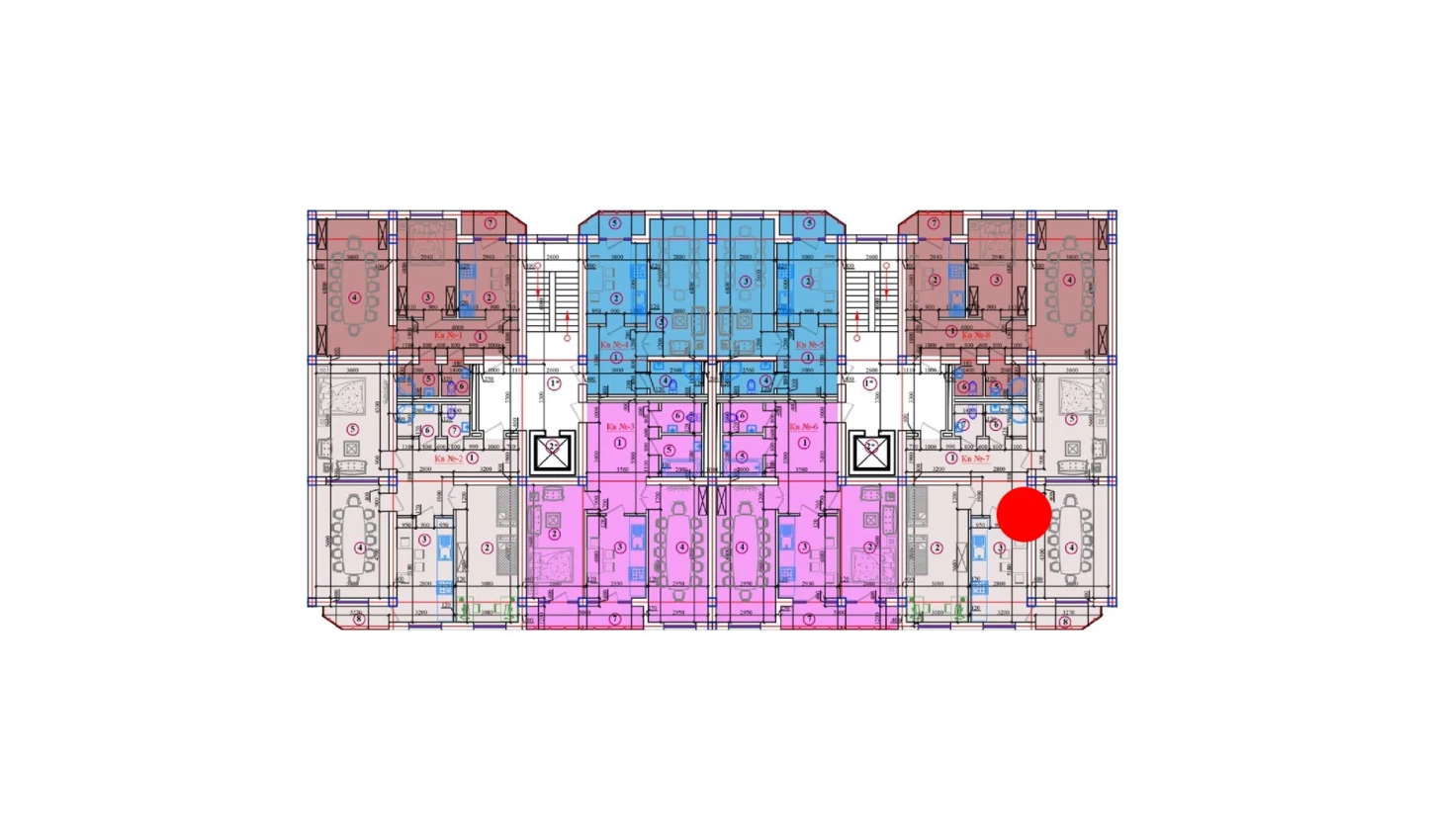 2-xonali xonadon 88.15 m²  3/10 qavat | AZAMATOV GROUP Turar-joy majmuasi