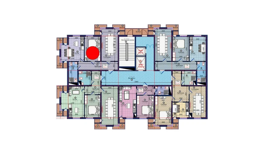 2-комнатная квартира 69.1 м²  10/10 этаж | Жилой комплекс NURAFSHON