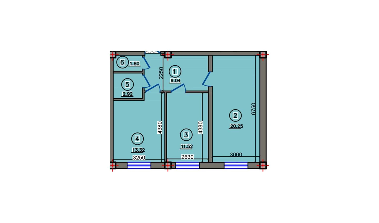 1-комн. квартира 58.85 м²  1/10 этаж | Жилой комплекс Qibray City