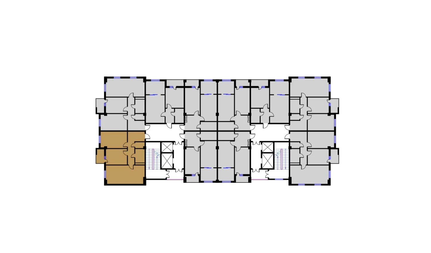 2-xonali xonadon 74.75 m²  13/16 qavat | BRILLIANT Turar-joy majmuasi