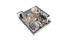 3-комн. квартира 62.02 м²  7/10 этаж | Жилой комплекс YANGIOBOD RESIDENCE